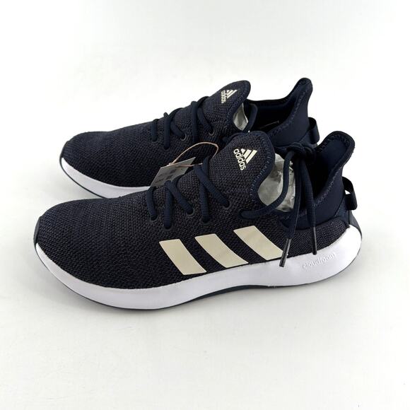 Adidas Women's Core Black Cloud White Grey Six Cloudfoam Pure Shoes Size 9 - Picture 5 of 11